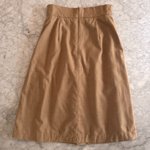 Talbots Camel Pleated Midi Skirt - Picture 2 of 6